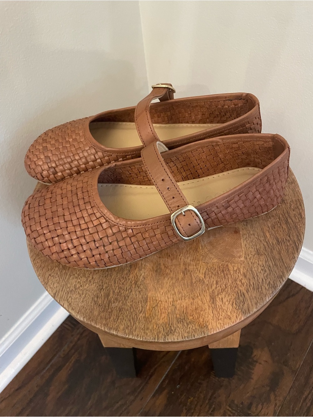 Origo Woven Mary Janes in Caramel - Women